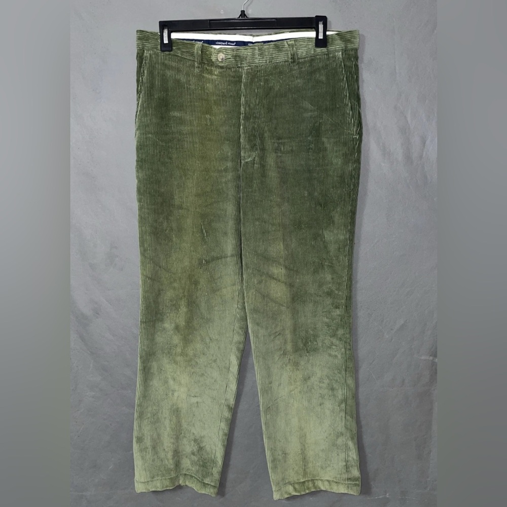 Vineyard Vines Men's 34x29 Crimson Green 100% Cotton Corduroy Pants